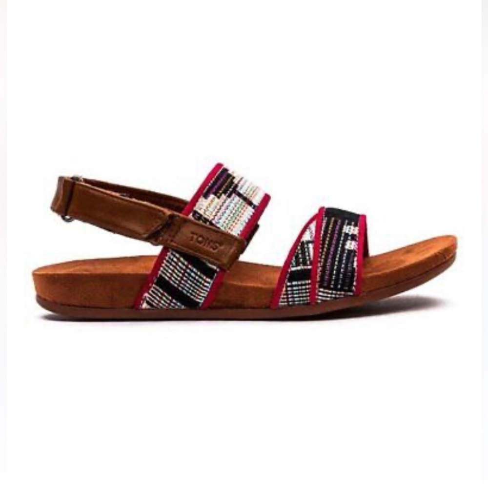 TOMS Tierra Woven Tribal Boho suede sandal